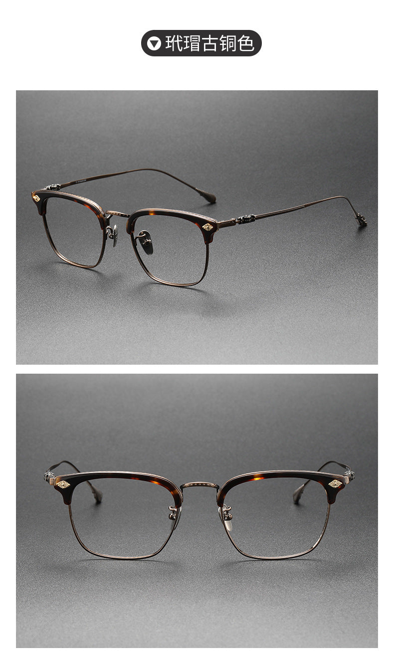 Chrome Hearts Retro Square Eyebrow Glasses Frames