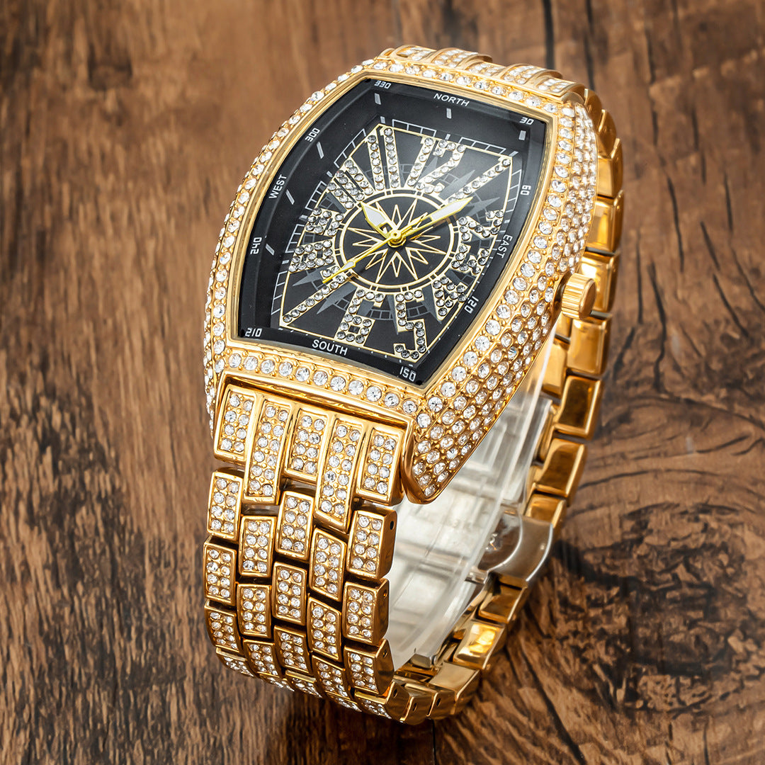 Full Diamond Dial with Tonneau-Shaped Dial