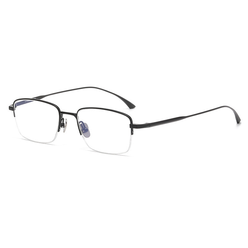 Retro half-rim pure titanium eyeglass frames