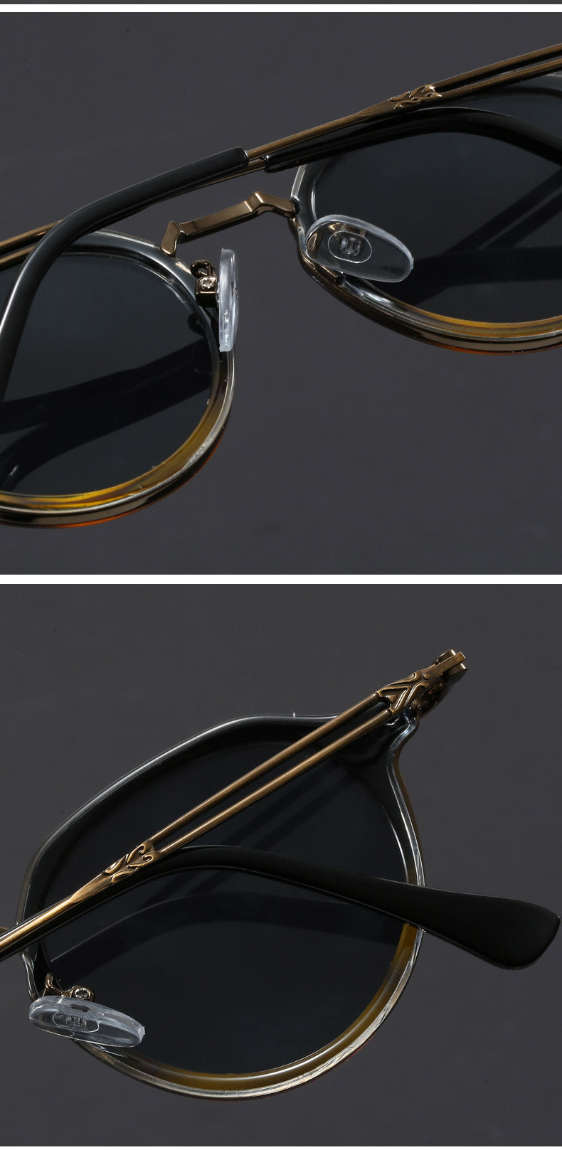 Steampunk metal round sunglasses