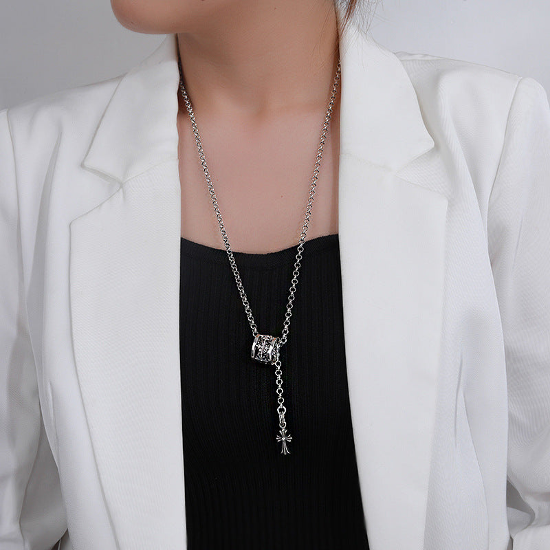 chrome hearts CH cross Round spring clavicle necklace