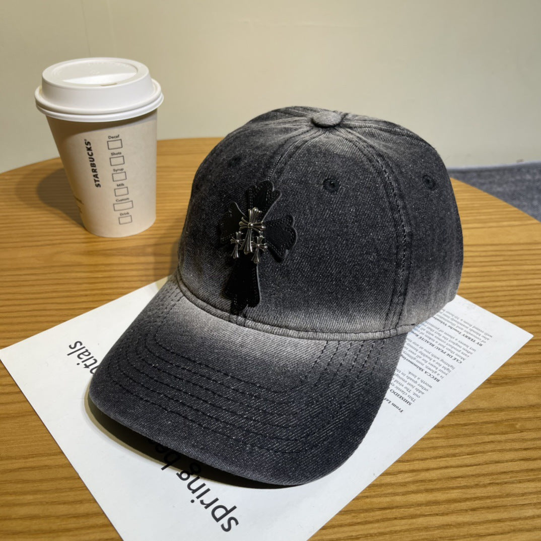 Chrome Hearts Ripped Denim Baseball Cap