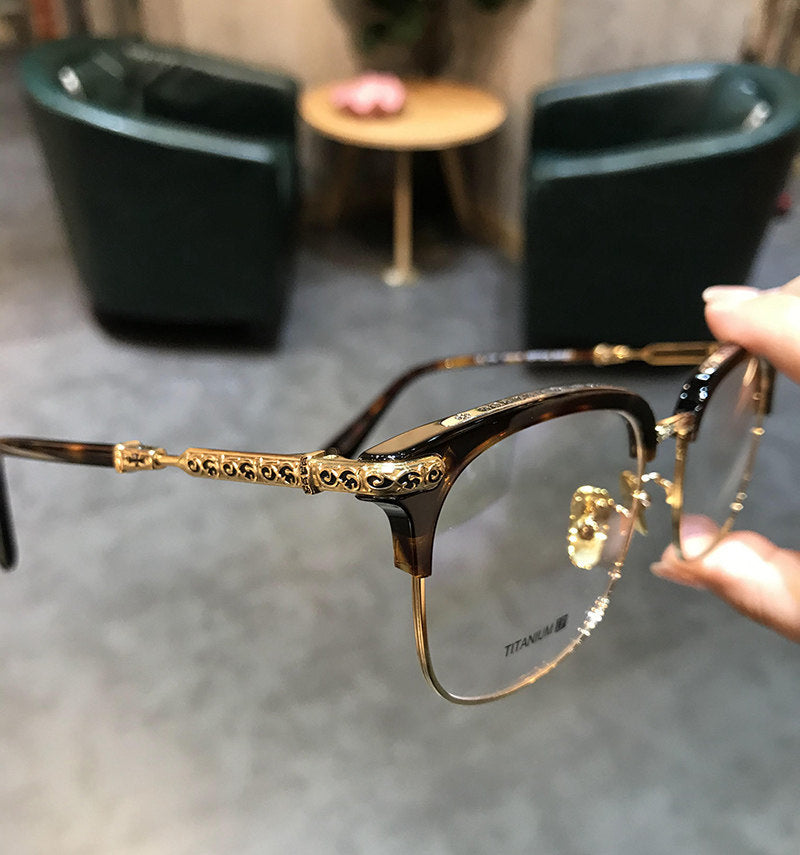 Chrome Hearts Browline Frames with Intricate Engraving
