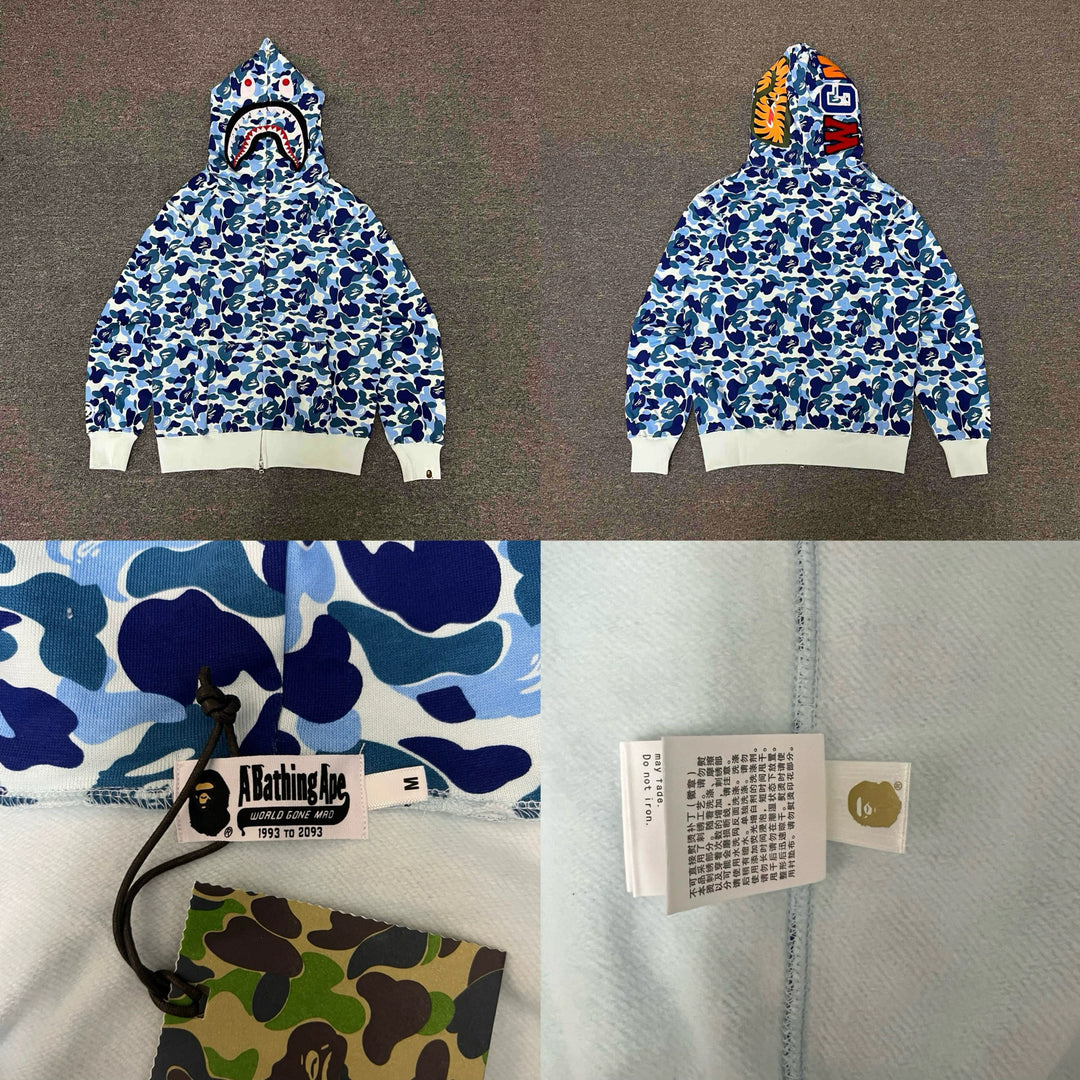 BAPE Shark head camouflage zip-up jacket