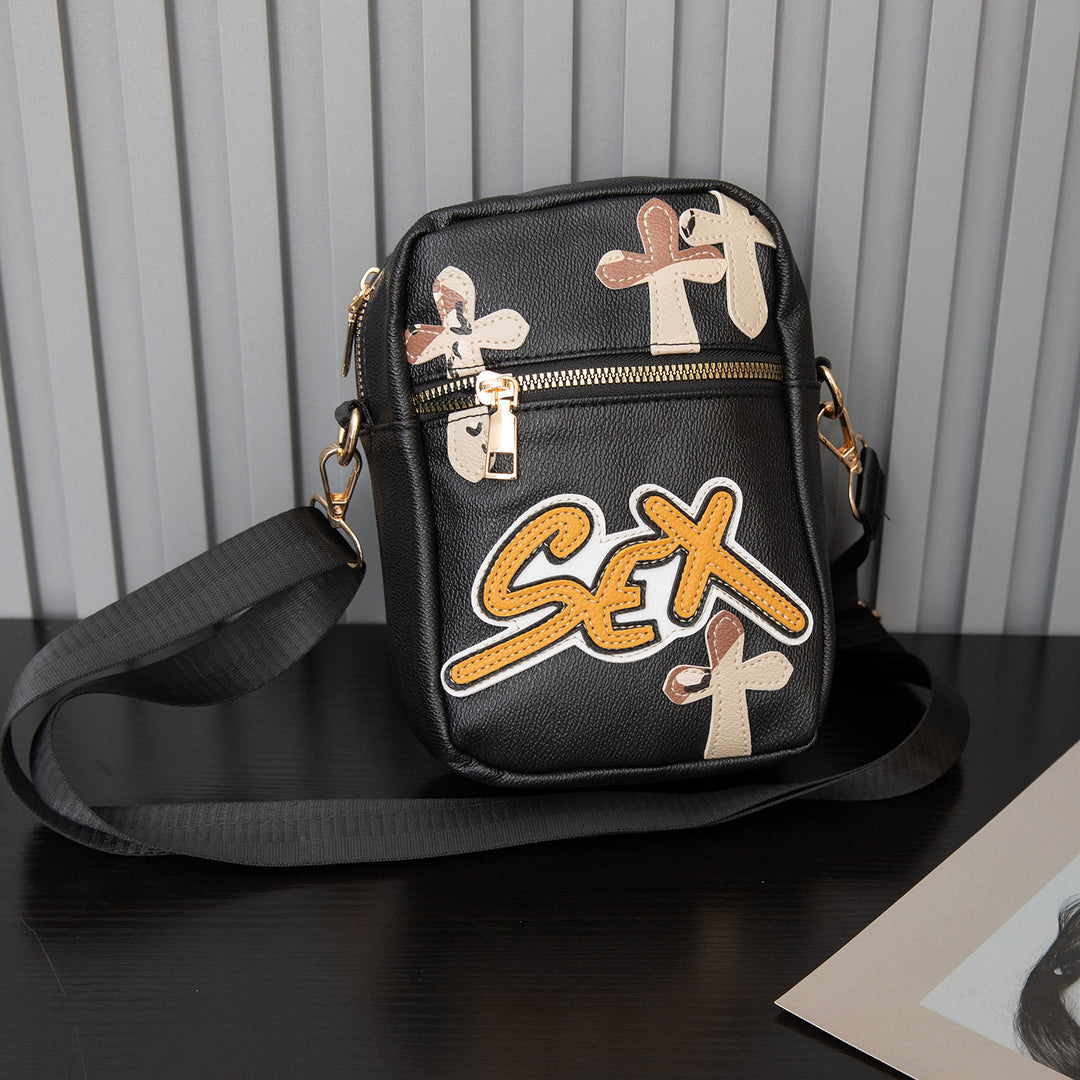 Chrome Hearts camouflage cross sports PU leather shoulder bag