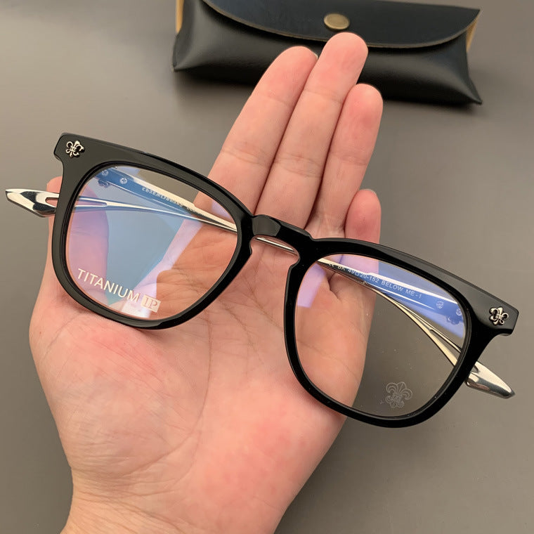 Chrome Hearts square acetate, pure titanium eyeglasses for nearsightedness