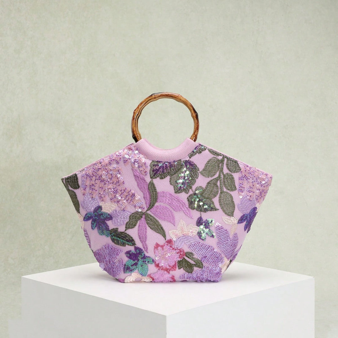 Embroidered Appliqué Sequins and Flowers Vacation Style Handbag