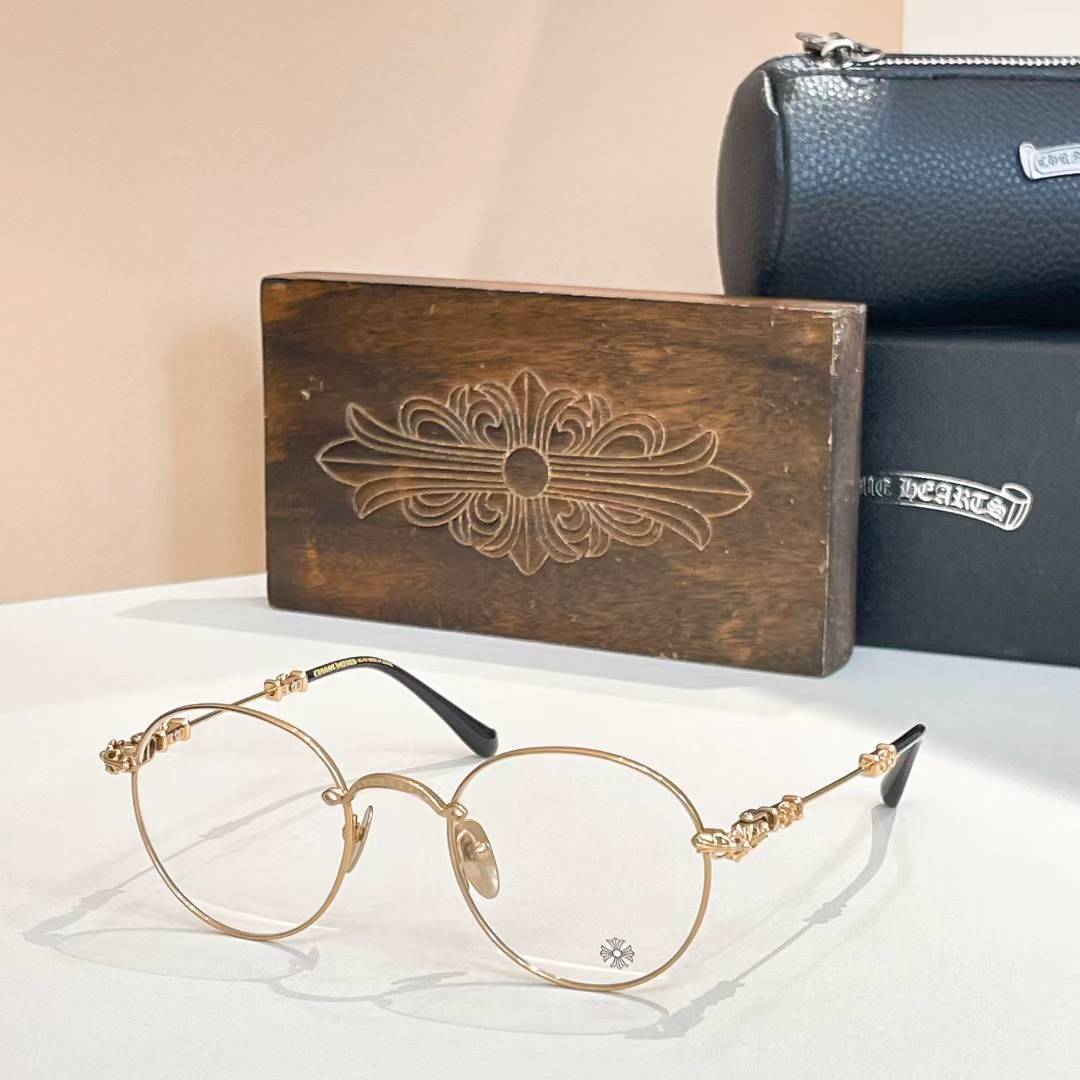 Chrome Hearts engraved round eyeglasses