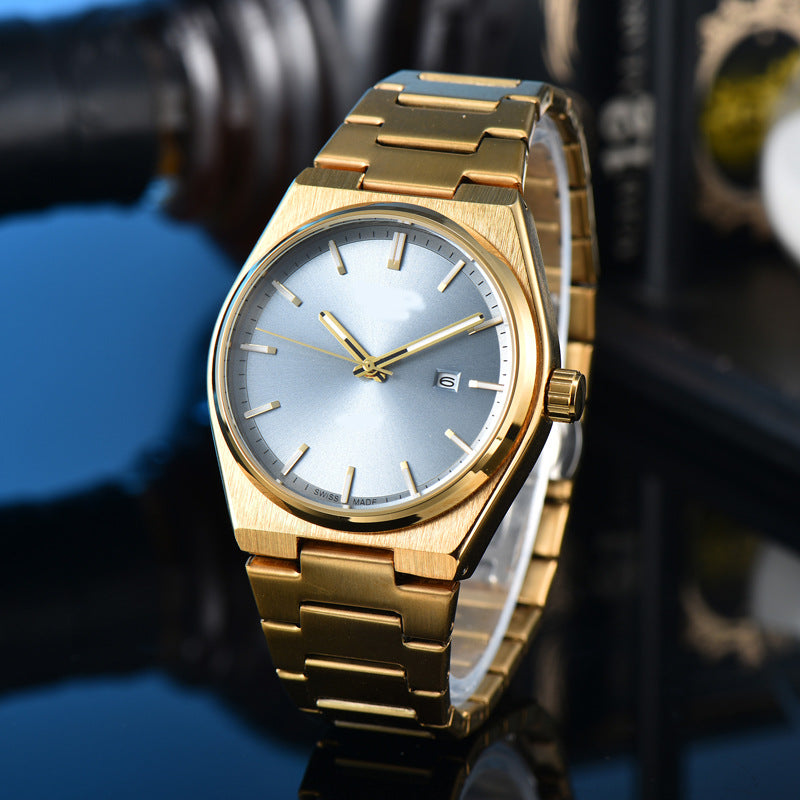Classic Simple and Generous Solid Steel strap Watch