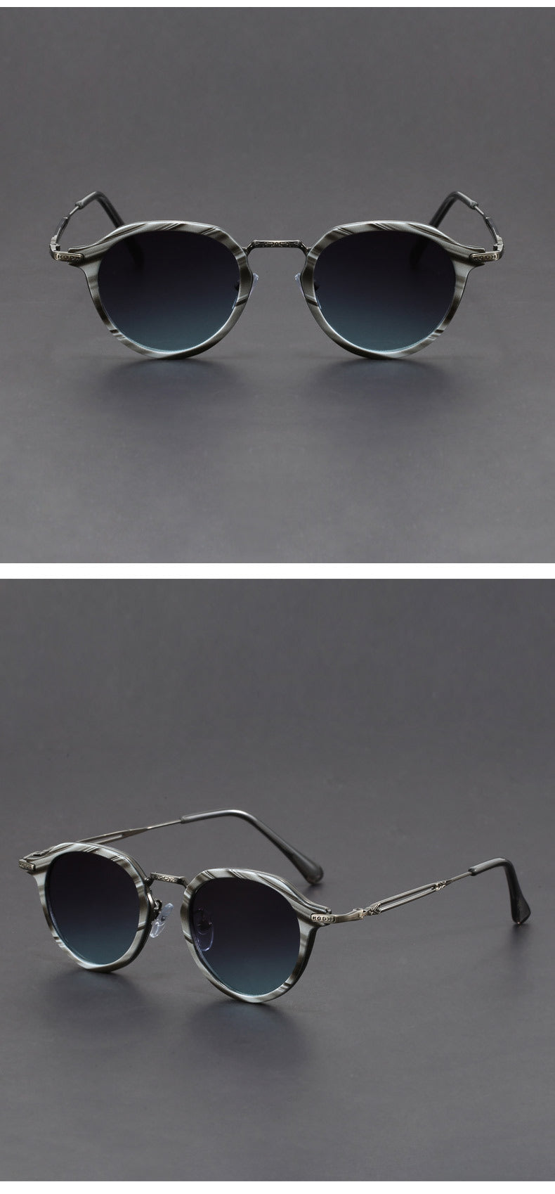 Steampunk metal round sunglasses