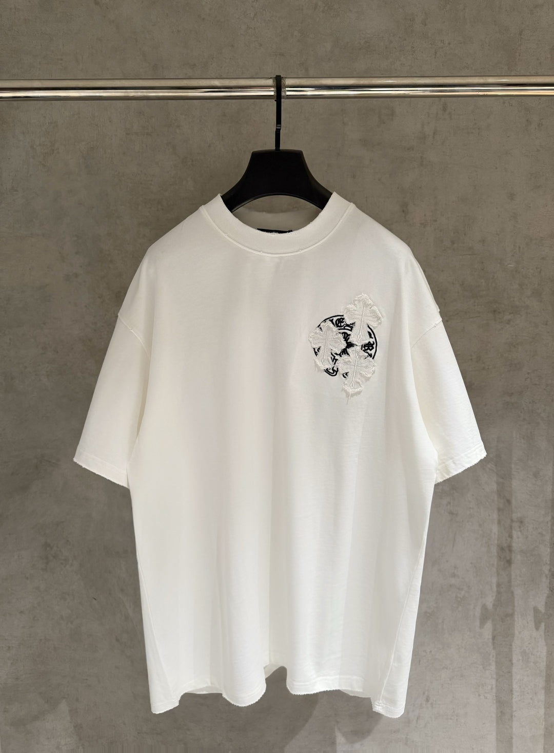 Chrome Hearts Embroidered Distressed Short-Sleeve T-Shirt
