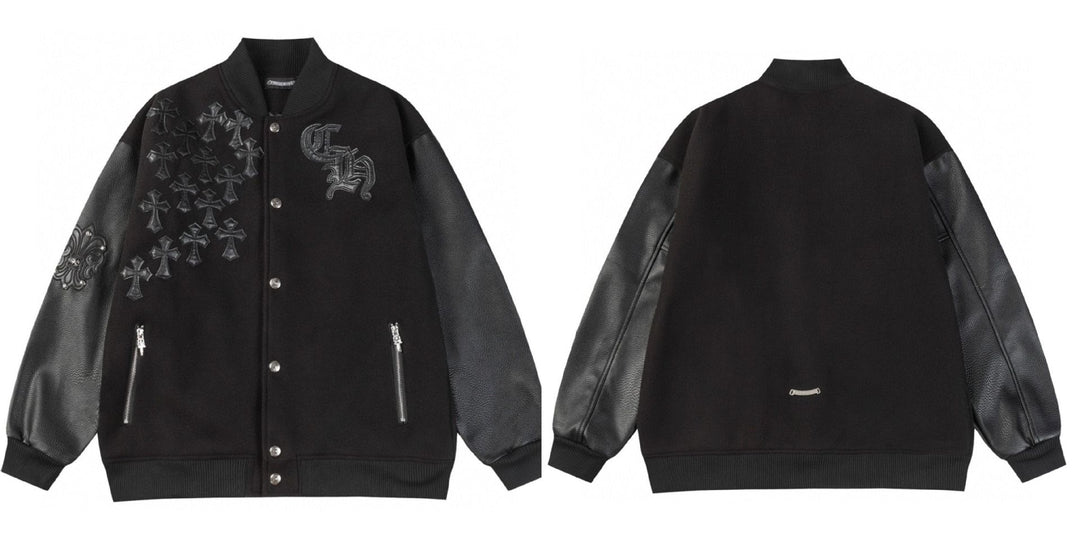 Chrome Hearts Autumn/Winter Embroidered Cross Baseball Jacket