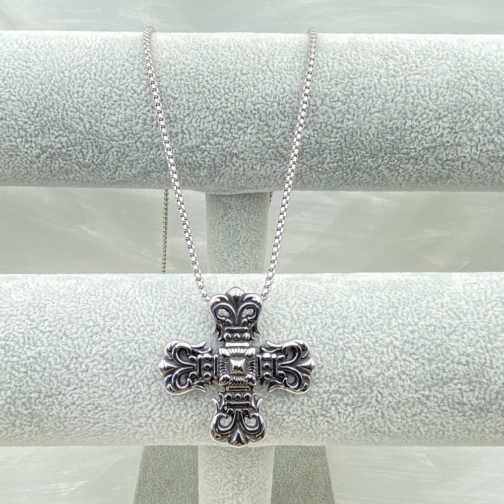 Chrome Hearts Titanium Steel Cross Long Necklace