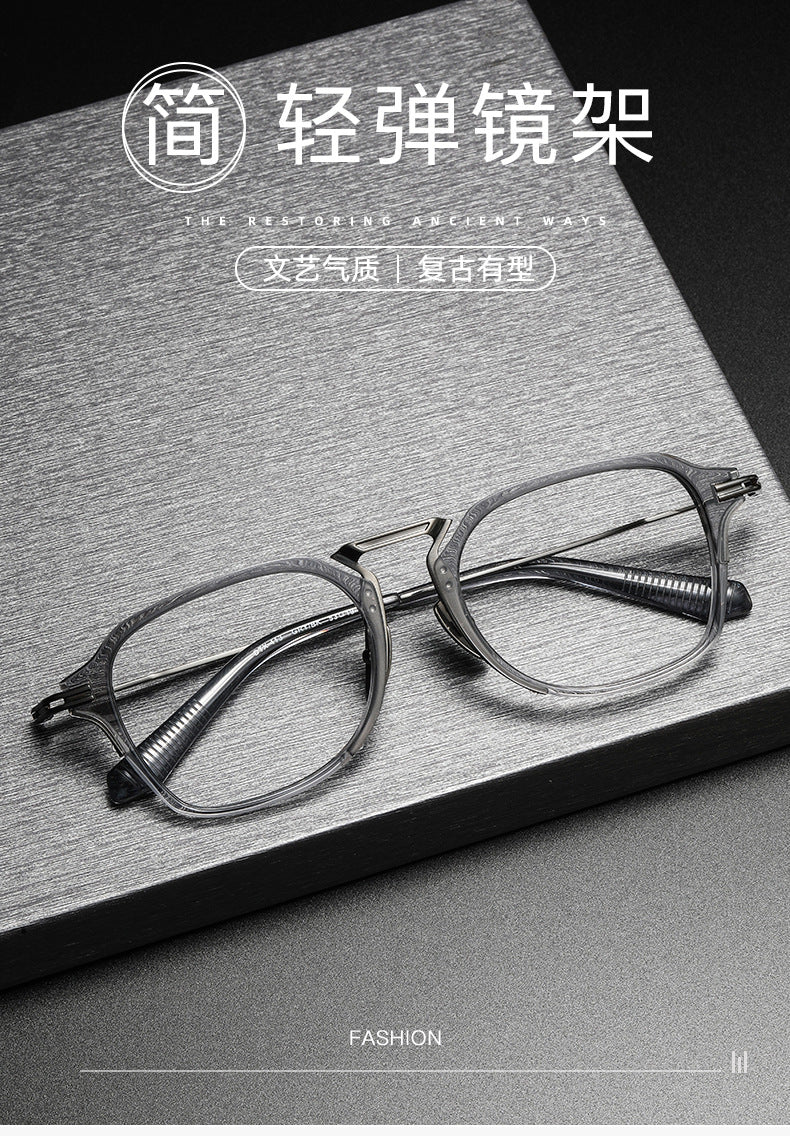 Handcrafted retro square acetate eyeglass frame