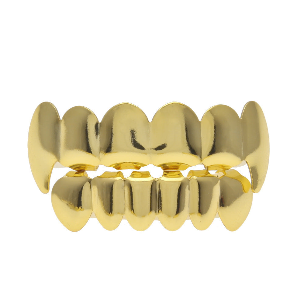 Hip-hop polished braces with gold electroplating