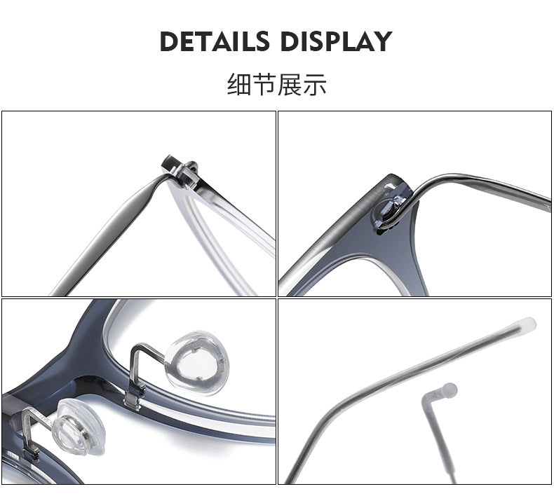 Gradient retro oval frame for slimming faces