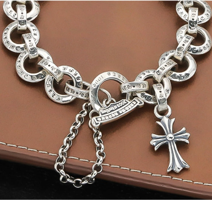 Cross chrome hearts ring bracelet