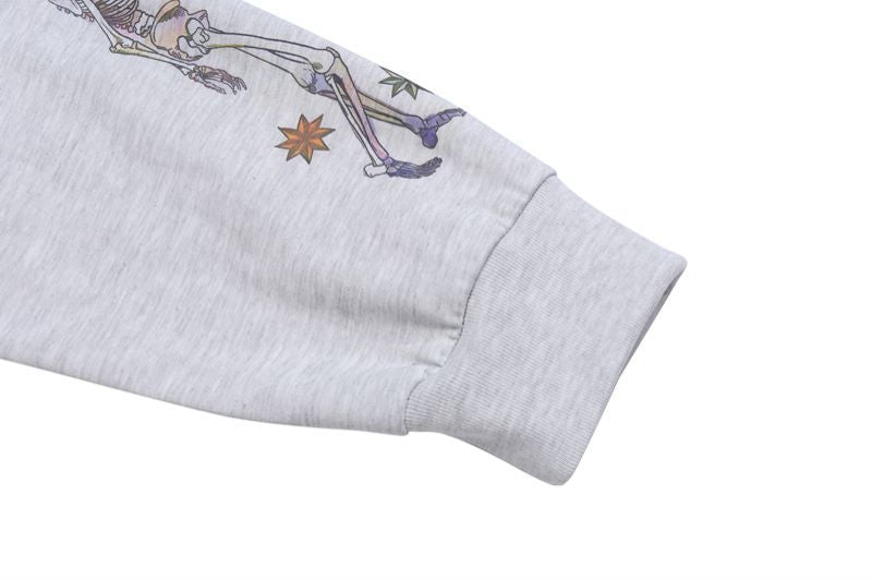Skull angel print vintage distressed long - sleeve