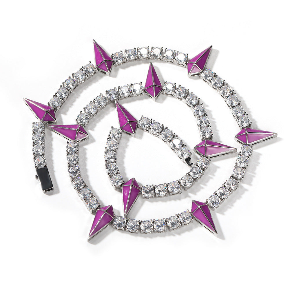 Hip-hop Black Panther zircon tennis chain