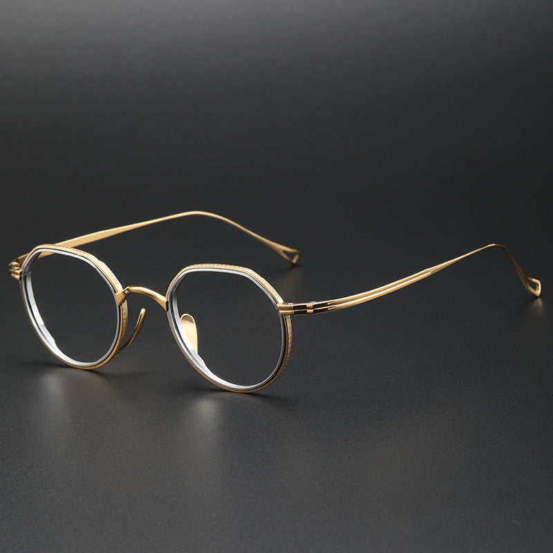 Irregular full-rimmed wide-rimmed eyeglasses for small faces