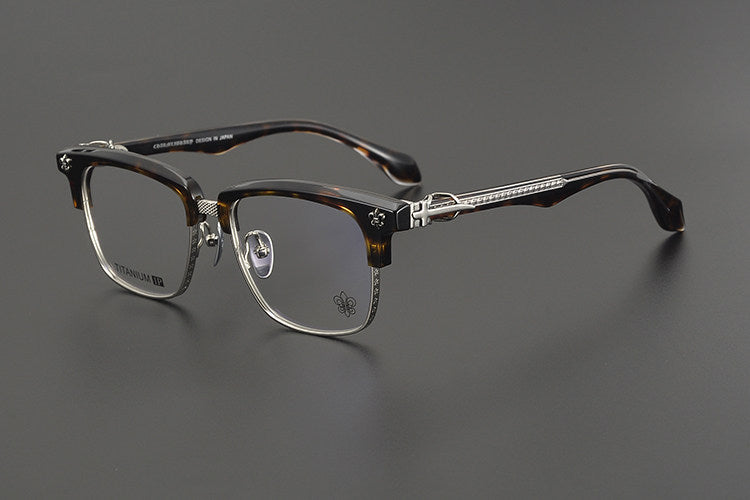 Chrome Hearts Style Business Semi Rimless Eyeglasses