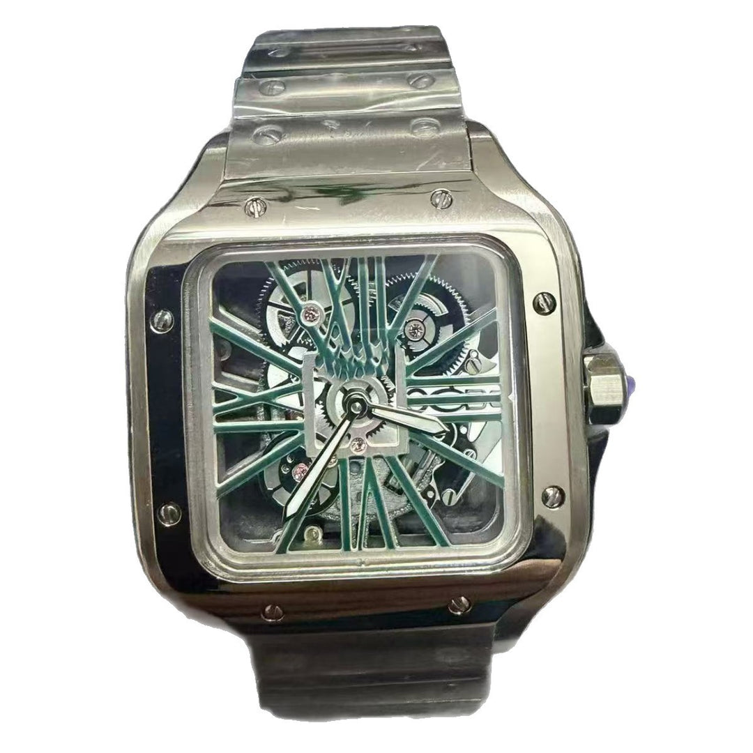 Square Roman series skeletonized quartz watches