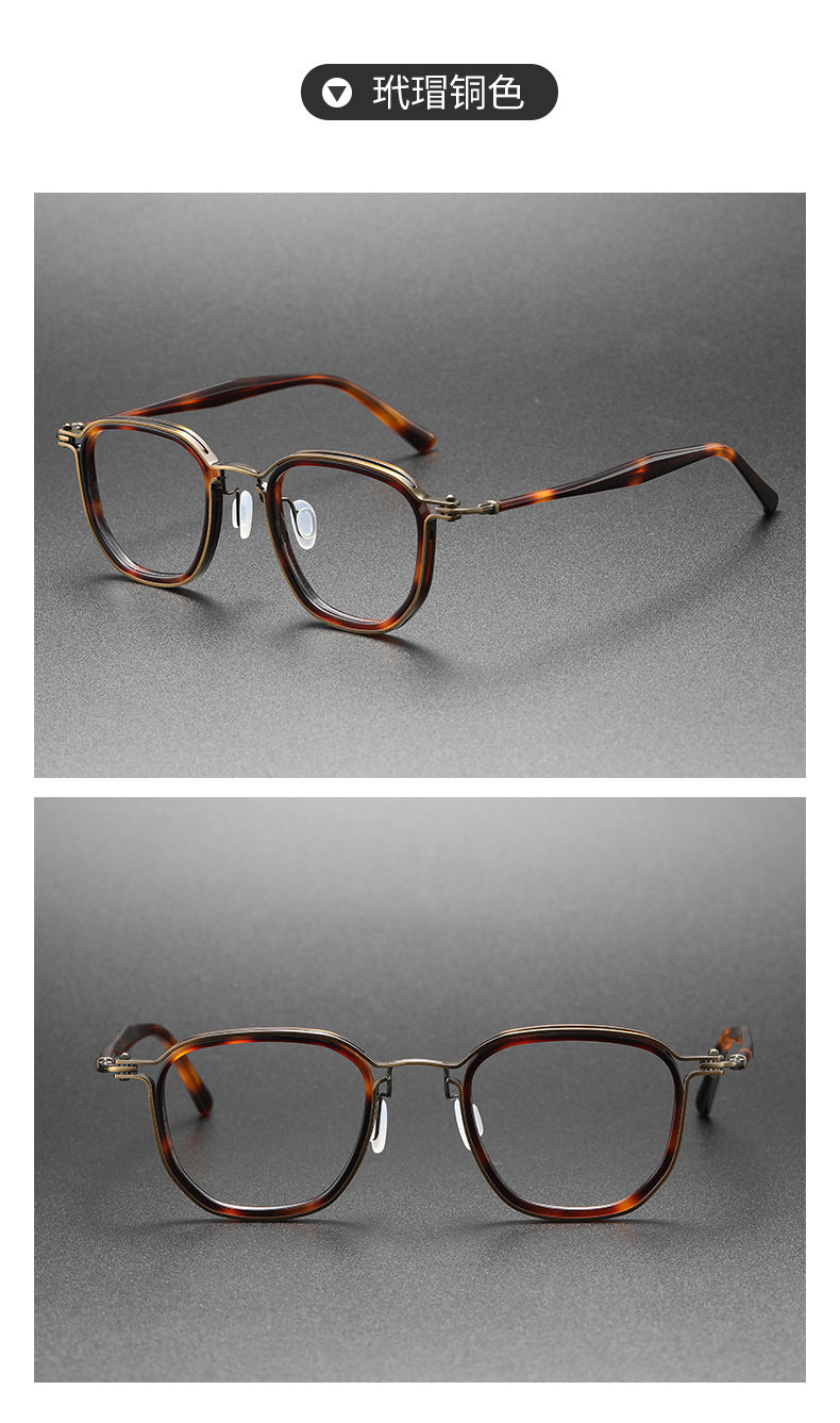 Square retro eyeglass frames for larger faces