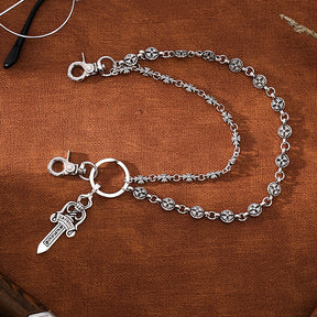 chrome hearts metal dagger pants chain