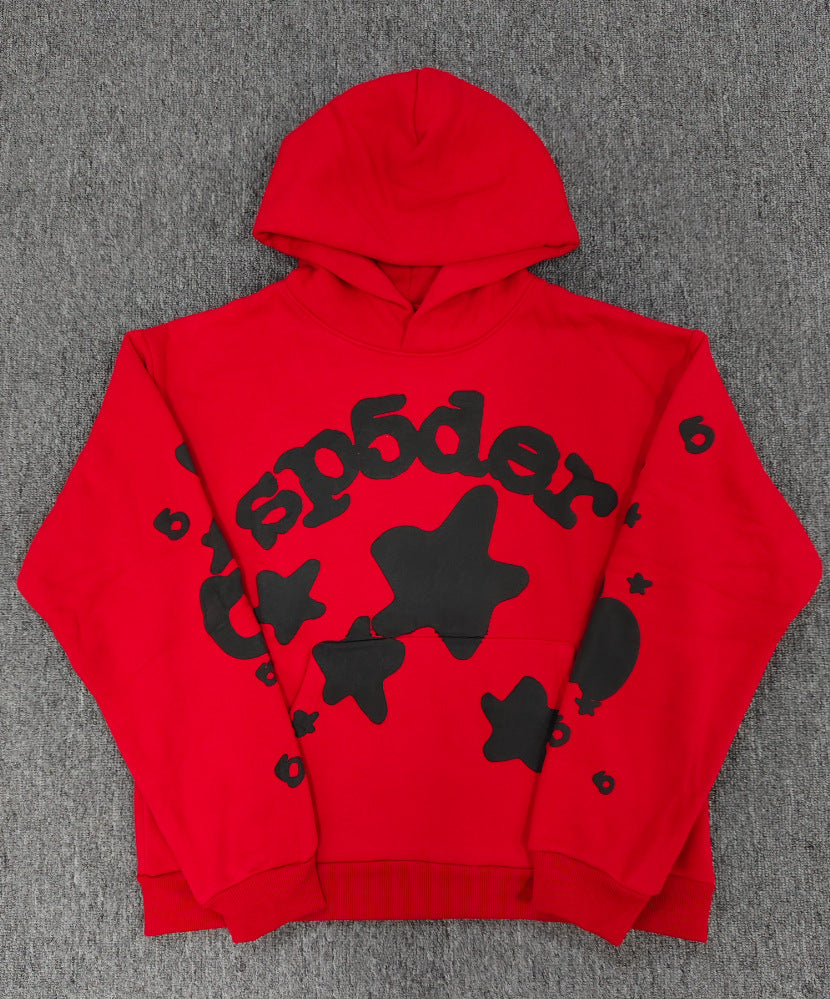 Sp5der Foam Print Spider Thick Fleece Hoodie