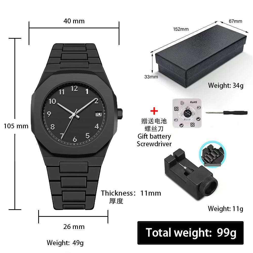 Sports-Style Waterproof Plastic Watch with Arabic Numerals