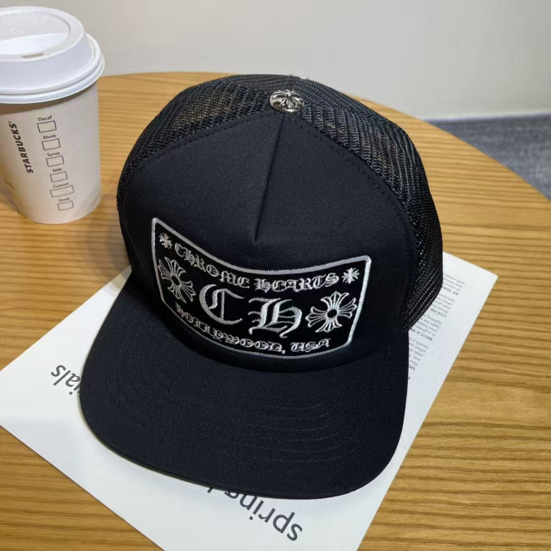 Chrome Hearts Ripped Denim Baseball Cap