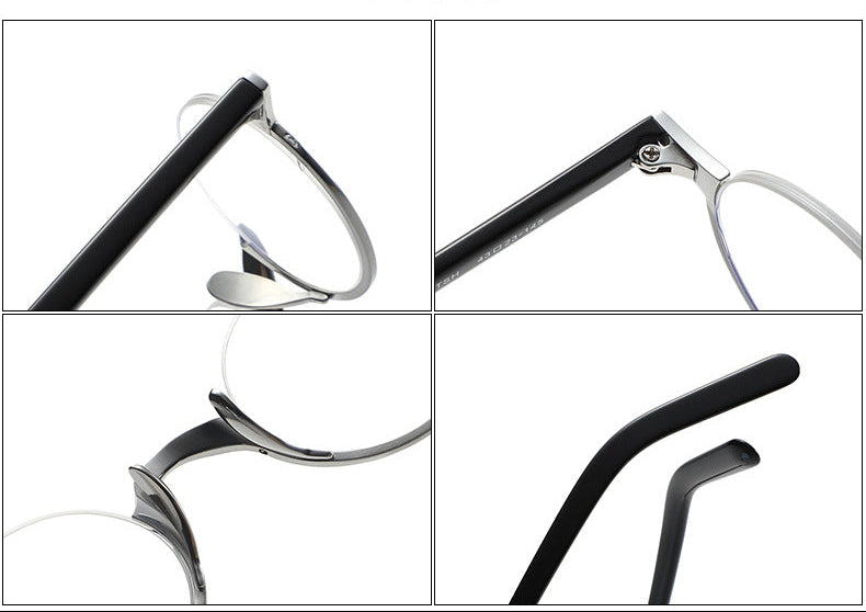 KMN80 round semi-rimless pure titanium glasses