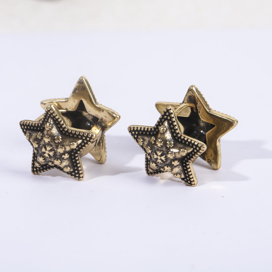 Chrome Hearts-Inspired Rhinestone Five-Pointed Star Earrings