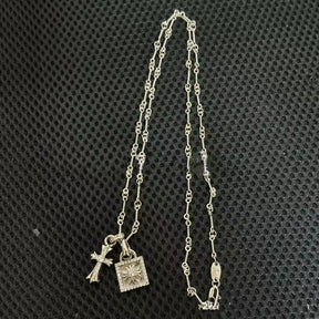 Chrome Hearts Square Pendant Cross Necklace