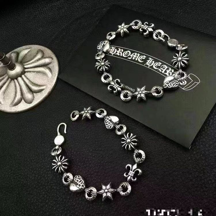 chrome hearts cross circle bracelet anchor bracelet