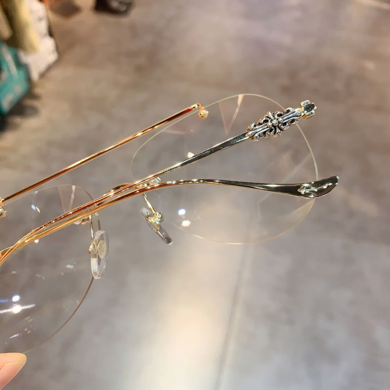 Chrome Hearts Rimless Prescription Goggles Wide-Fit Aviator Eyewear