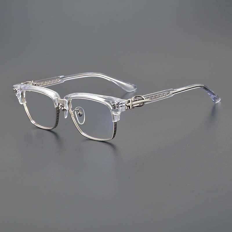 Chrome Hearts square frame browline glasses frame