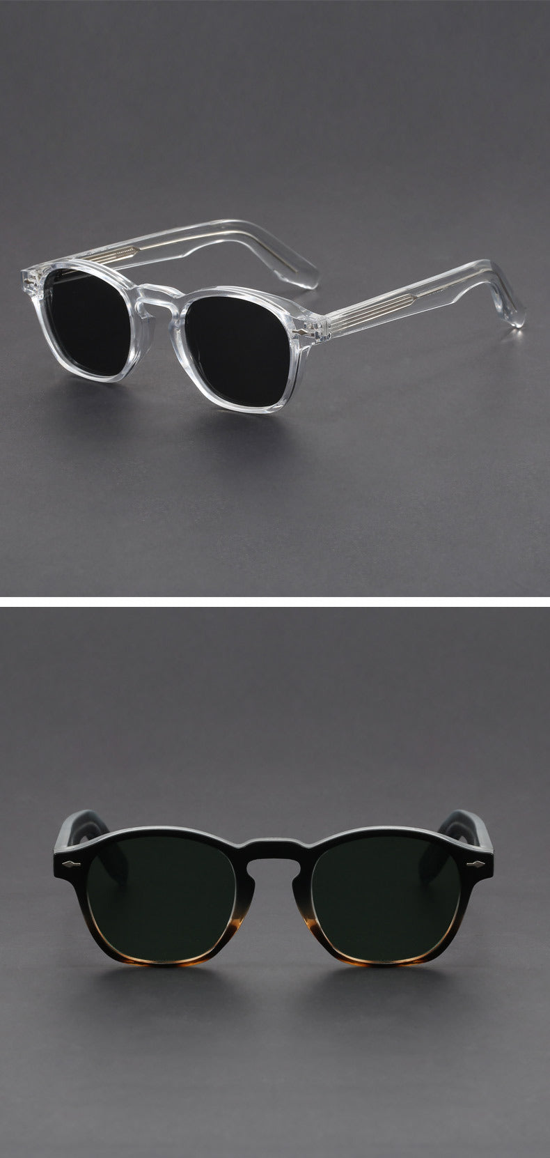 Propionic acid insert round frame sunglasses