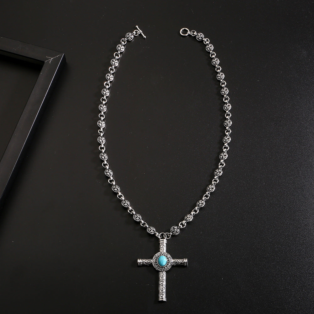 Chrome Hearts Style Dark Cross Necklace