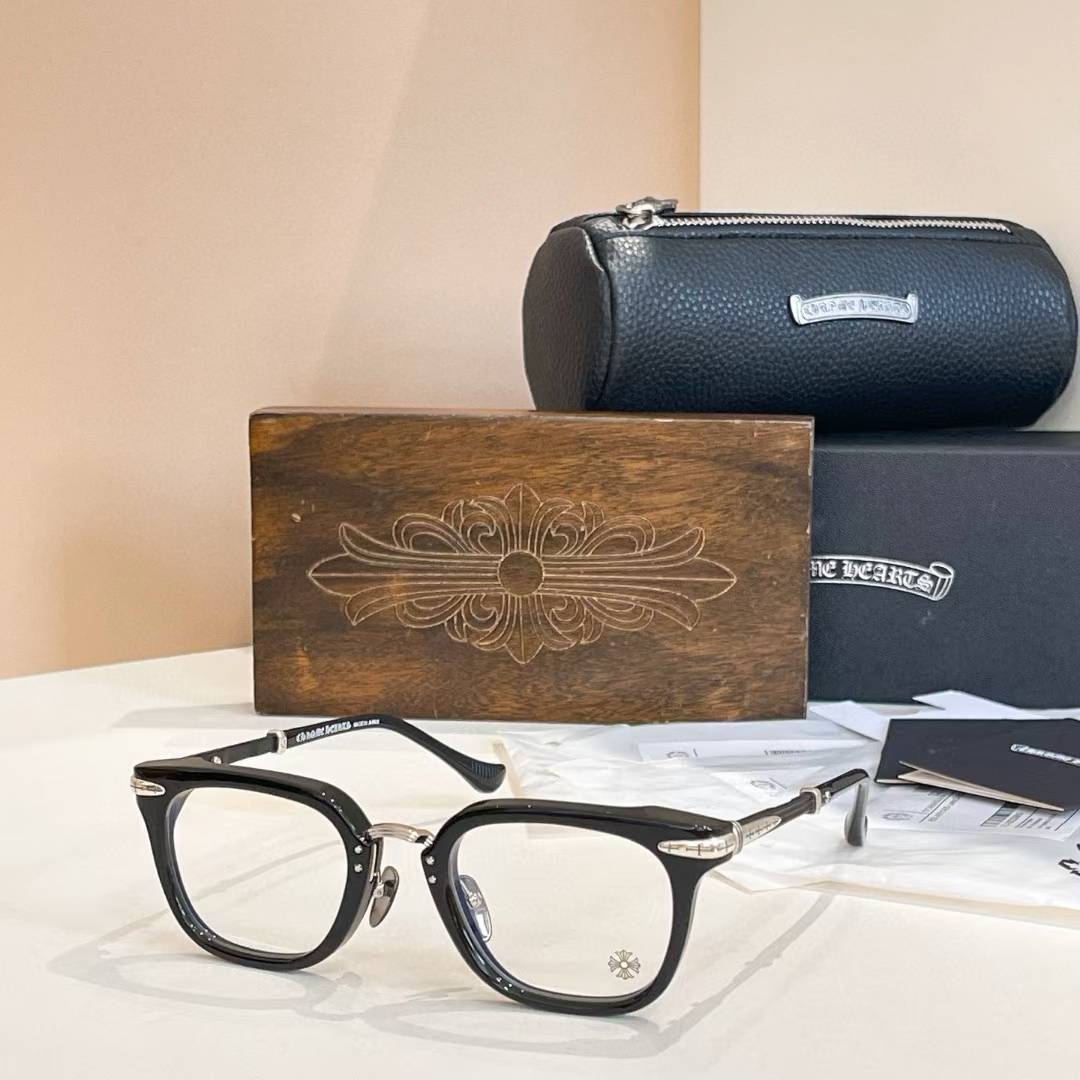 Chrome Hearts glasses with striped two toned temple arms