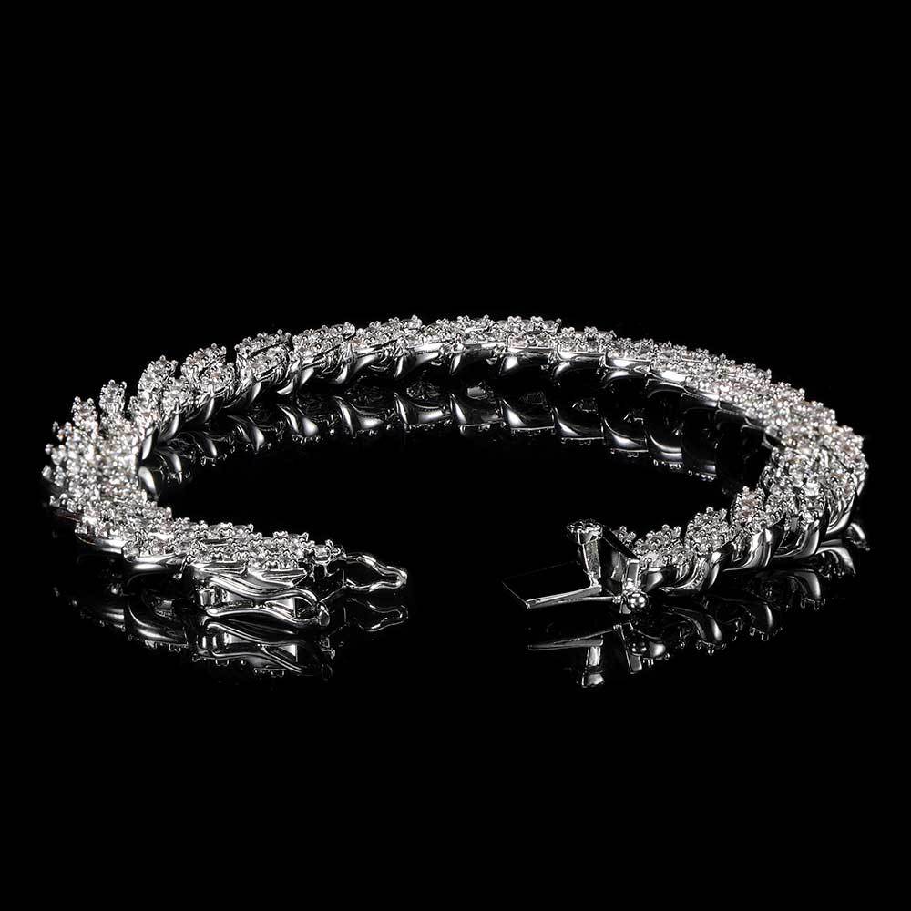 9mm Single-Row Zircon Cuban Link Bracelet