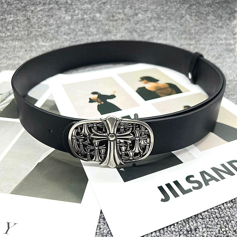 Chrome Hearts Cross Buckle Embossed Belt