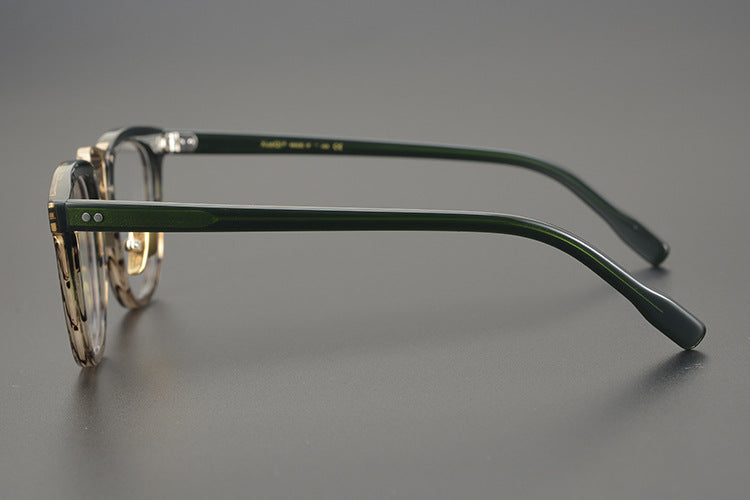 Bold Square Frames with Gold Bridge Full-Rim Style for Wider Faces