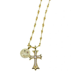 Chrome Hearts Smiley Cross Necklace