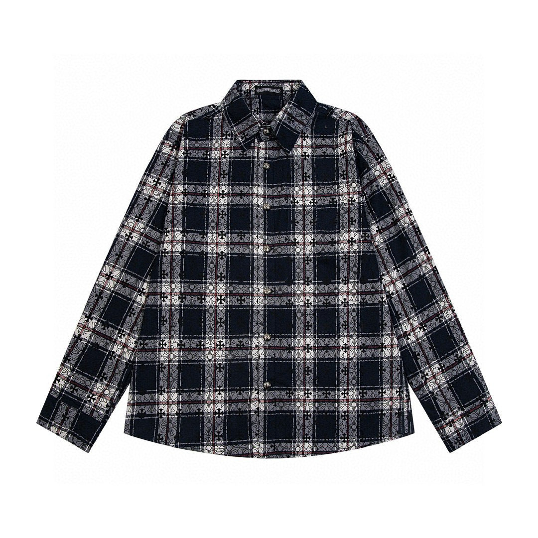 Chrome Hearts Paisley Cross Print Jacquard Long-Sleeved Shirt