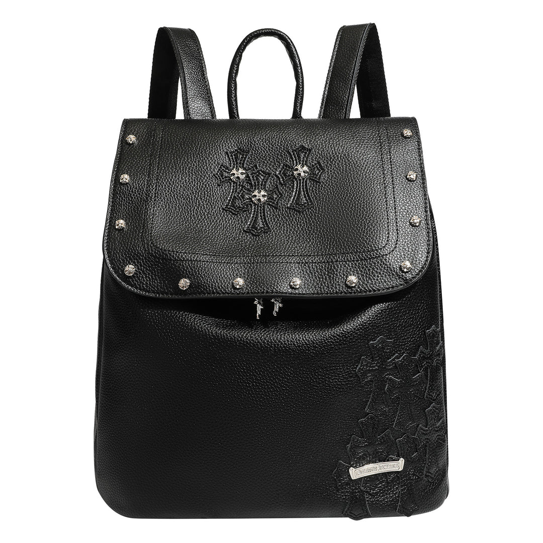 Chrome Hearts Cross Rivet PU Leather Backpack
