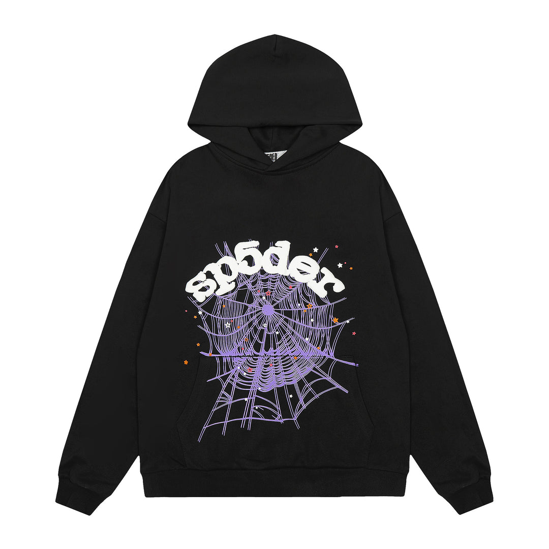 Sp5der 555555 star pattern hooded trousers and sweatshirt