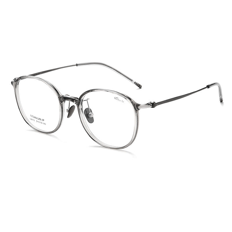 Oval ultra-light pure titanium face-slimming glasses