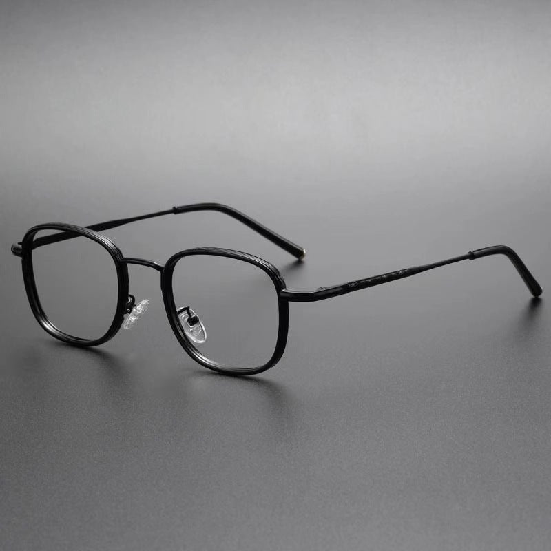 Slim ultralight square metal frame glasses