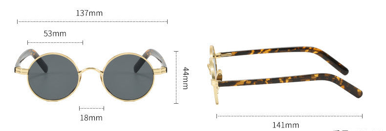 Small round gold-rimmed eyeglasses